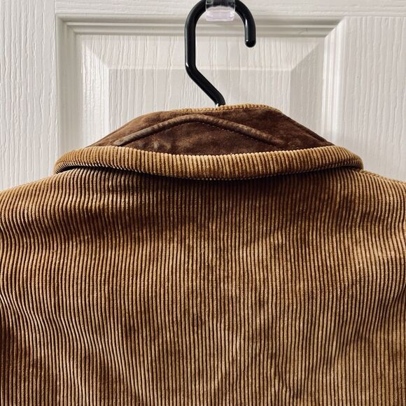 VTG Europe Craft Men’s 38 Brown Corduroy Jacket Blanket Lined Trimmed Yugoslavia - Picture 5 of 10